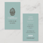 Blue Cake, Cupcake Cartes de visite (Devant / Derrière)