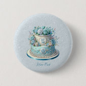 Blue Cake Flowers Button (Voorkant)