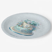 Blue Cake Flowers Papier Bord (Gekanteld)