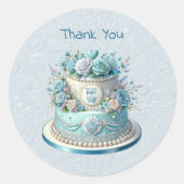 Blue Cake Flowers Sticker (Voorkant)
