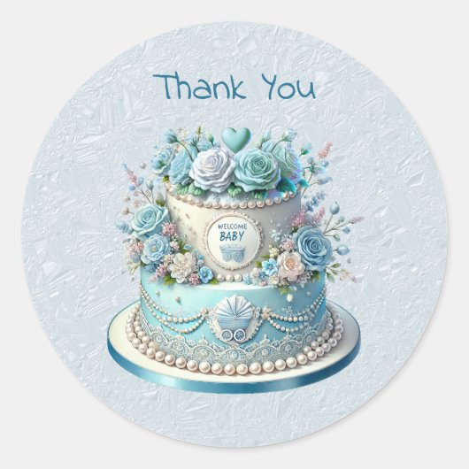 Blue Cake Flowers Sticker (Voorkant)