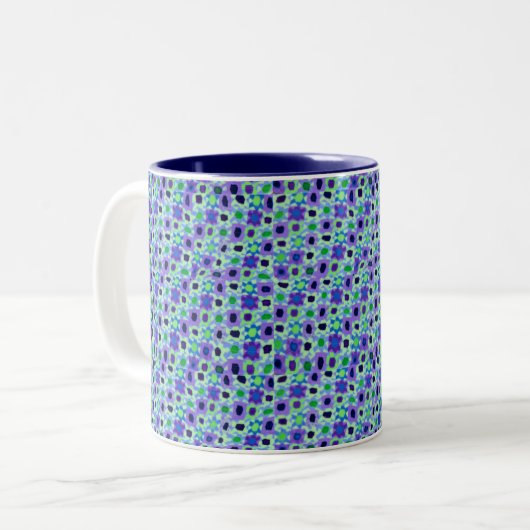 Blue Calico 11 oz Two-Tone Mok (Voorkant links)