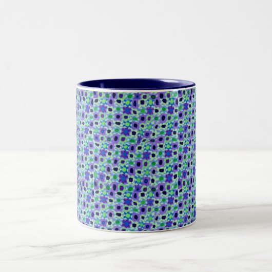 Blue Calico 11 oz Two-Tone Mok (Center)