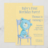 Blue Calico Beer Verjaardag Kaart (Voorkant / Achterkant)