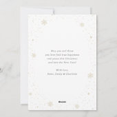 Blue Calligraphy Snow Photo Joyeuse carte de Noël (Dos)