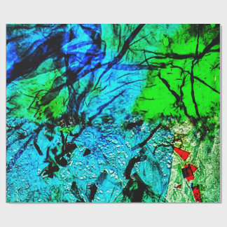 Blue calm abstract Wrapping Paper,Dazzling blue Cadeaupapier