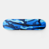 Blue Camo Abstract Patroon Skateboard (Horizontaal)