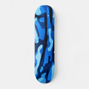 Blue Camo Abstract Patroon Skateboard
