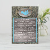 Blue Camo Baby shower Invitation Kaart (Staand voorkant)