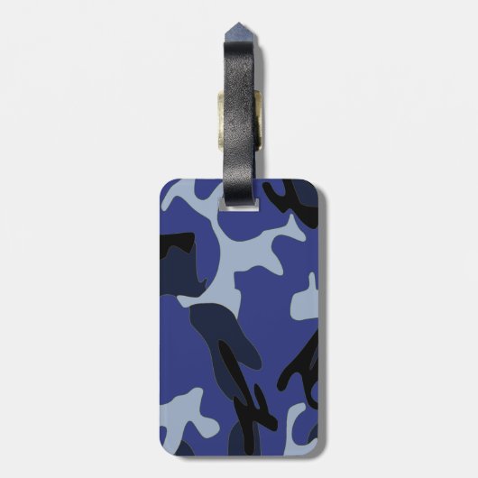 Blue Camo Bagagelabel (Achterkant verticaal)