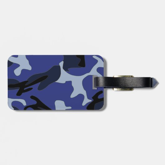 Blue Camo Bagagelabel (Achterkant horizontaal)