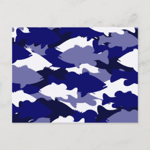 Blue Camo Bass Gevist Briefkaart