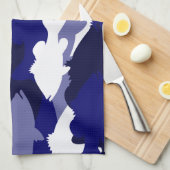 Blue Camo Bass Gevist Theedoek (Quarter Fold)