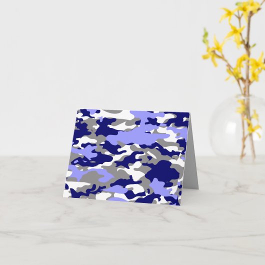 BLUE CAMO - CARTE POUR NOTES (Fleur jaune)