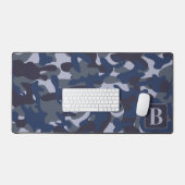 Blue Camo gepersonaliseerde Monogram Marine Camouf Bureaumat (Keyboard & Muis)