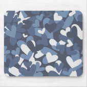 Blue Camo Hearts | Camo Hearts Mousepad Muismat (Voorkant)