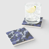 Blue Camo, marmer Stone Onderzetter (Zijkant)