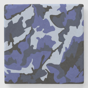 Blue Camo, marmer Stone Onderzetter