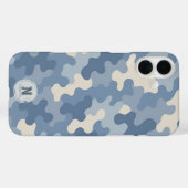 Blue Camo Militair Monogram Case-Mate iPhone Case (Achterkant (horizontaal))