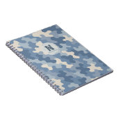 Blue Camo Militair Monogram Notitieboek (Rechterzijde)