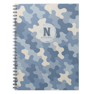 Blue Camo Militair Monogram Notitieboek
