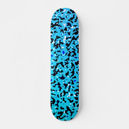 Blue Camo Pattern Skateboard (Voorkant)