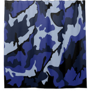 Blue Camo, Shower Curtain Douchegordijn