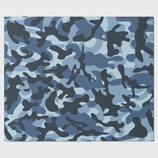 Blue Camouflage Cadeaupapier (Zoom)