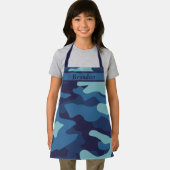 Blue Camouflage Cool Custom Kinder Schort (Insitu)