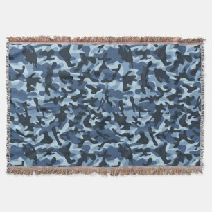 Blue Camouflage Deken