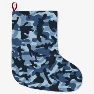 Blue Camouflage Grote Kerstsok