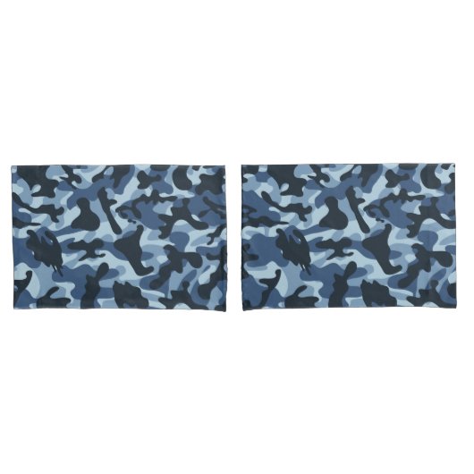 Blue Camouflage Kussensloop (Voorkant-Set)