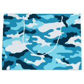 Blue camouflage Large Gift Bag Cadeautasje (Voorkant)