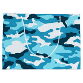Blue camouflage Large Gift Bag Large Cadeautasje (Achterkant)