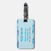 Blue Camouflage Name Persoonlijk Bagagelabel (Achterkant verticaal)