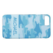 Blue Camouflage Name Persoonlijk Case-Mate iPhone Case (Achterkant (Horizontaal))