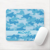 Blue Camouflage Name Persoonlijk Muismat (Met muis)