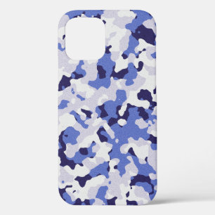 Blue camouflage patroonpatroon Hoesje-Mate iPhone 12 Hoesje