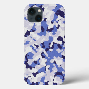 Blue camouflage patroonpatroon Hoesje-Mate iPhone  13 Hoesje