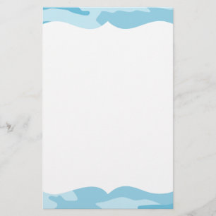 Blue Camouflage Pattern Briefpapier