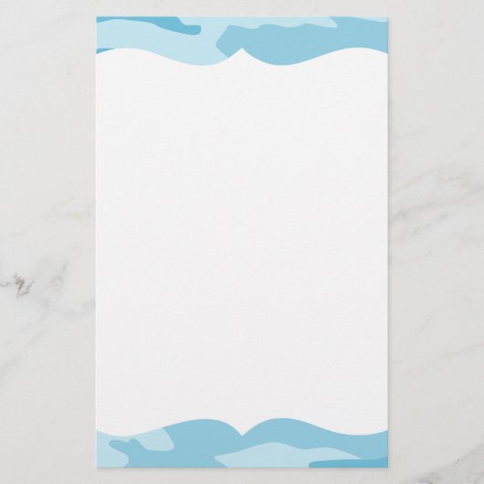 Blue Camouflage Pattern Briefpapier (Voorkant)