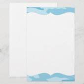Blue Camouflage Pattern Briefpapier (Voorkant / Achterkant)