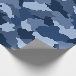 Blue Camouflage Pattern Cadeaupapier