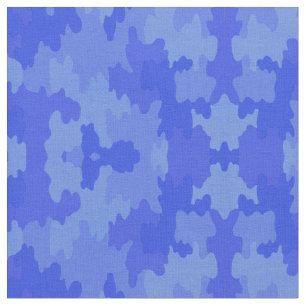 Blue Camouflage Pattern Stof