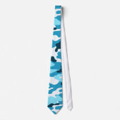 Blue Camouflage Pattern Stropdas (Voorkant)