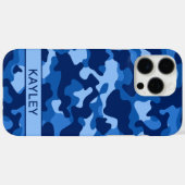 Blue Camouflage Personalized Case-Mate iPhone Case (Achterkant (horizontaal))