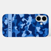 Blue Camouflage Personalized Case-Mate iPhone Case (Achterkant (horizontaal))
