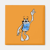 Blue Can Creature Square Magnet Magneet (Voorkant)