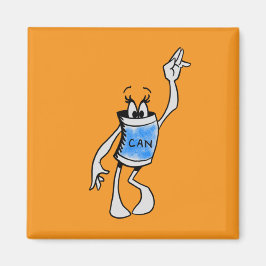 Blue Can Creature Square Magnet Magneet