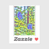 Blue Canadian Flowers Vinyl Sticker (Vel)